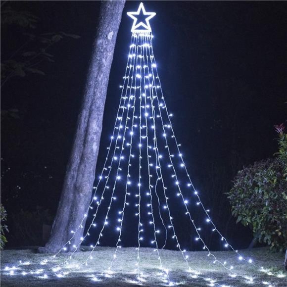 Christmas Decorations Outdoor Lights,11.5ft 317 LED Star Christmas Tree